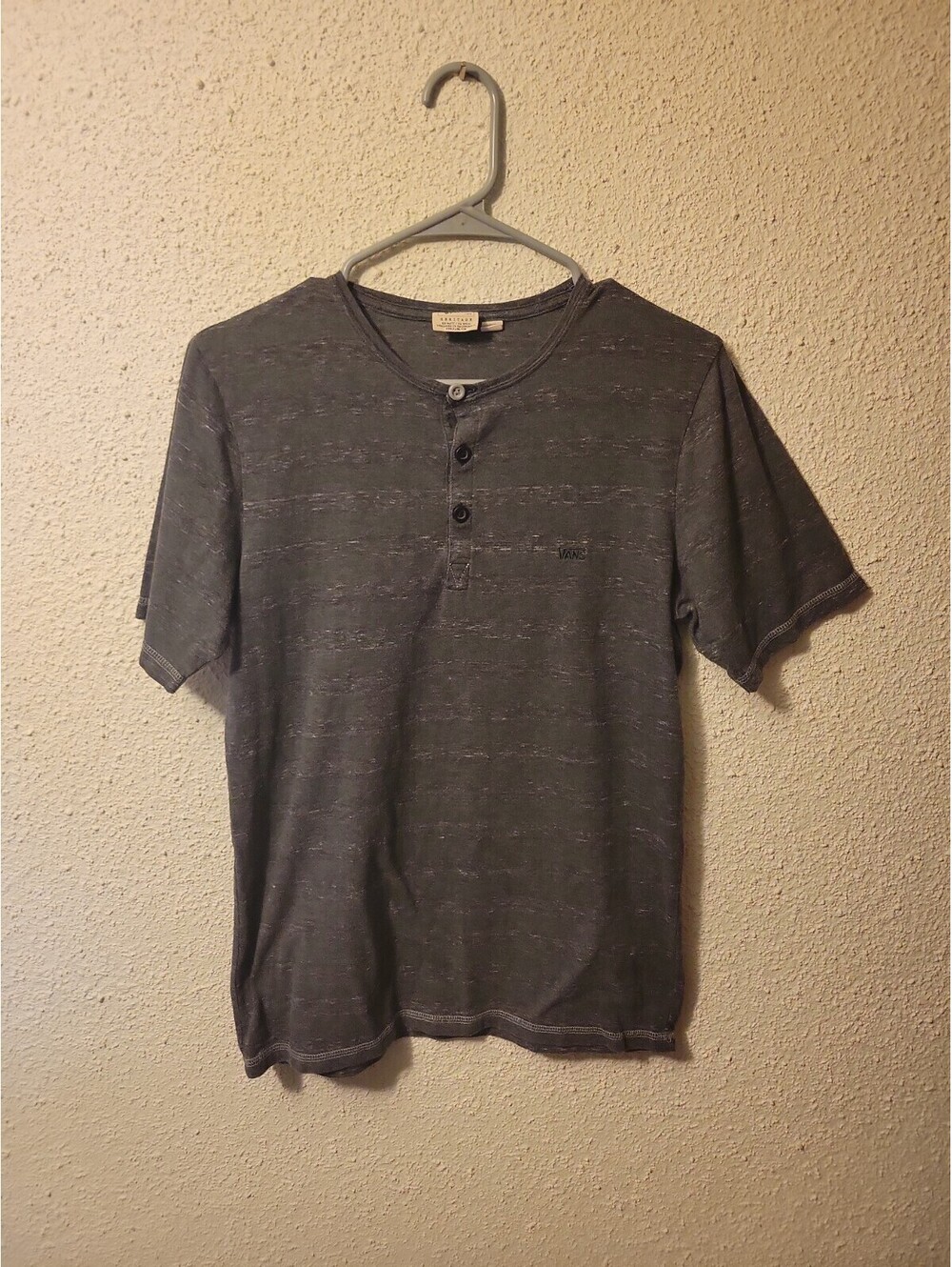Vans Womens Quarter Button Shirt grey, gray t-shirt small